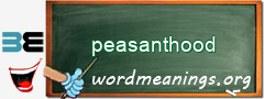 WordMeaning blackboard for peasanthood
